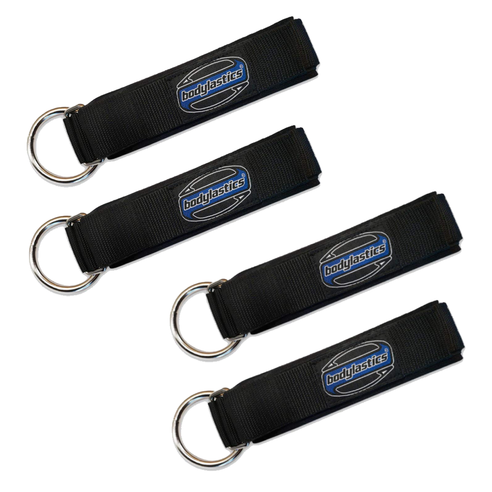 Bodylastics Ankle Straps (4 Pack) for Cable Machines and Resistance Bands