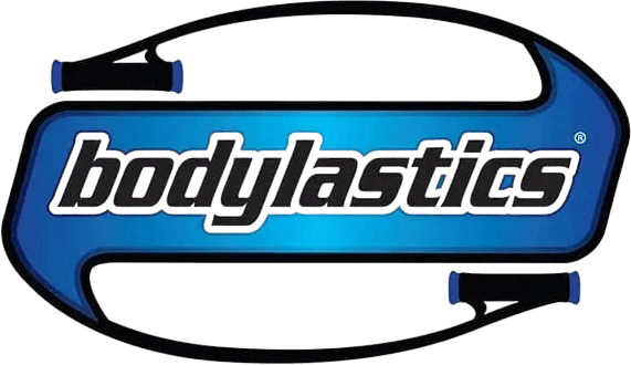 The Bodylastics logo: the Bodylastics name inside a blue band with a handle at each end.